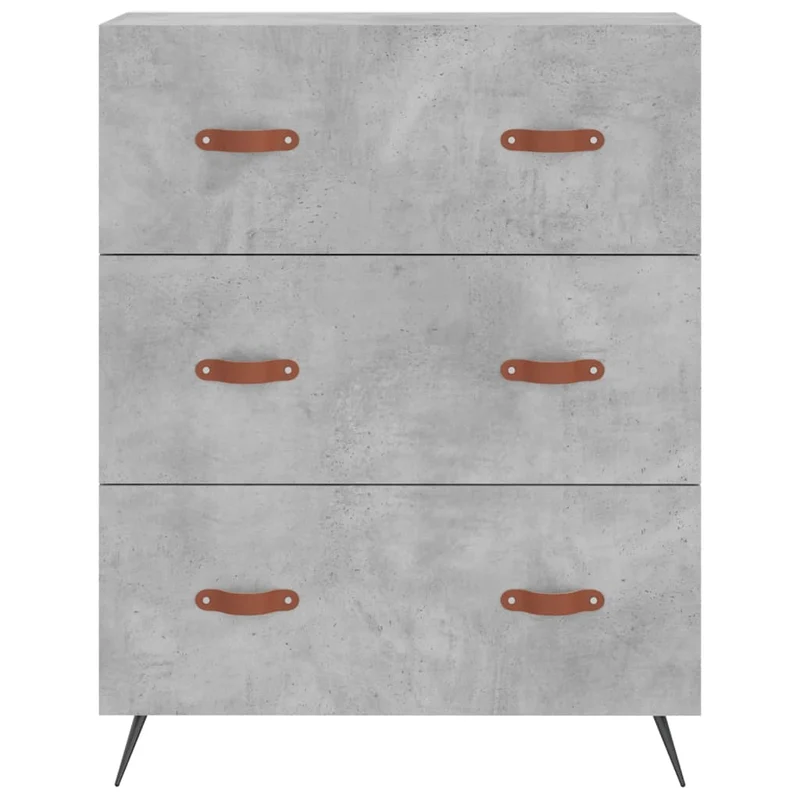 Buffet bahut commode armoire meuble de rangement organisateur cuisine salle de séjour salon haut 69,5 x 34 x 180 cm bois d'ingénierie gris 02_0034652