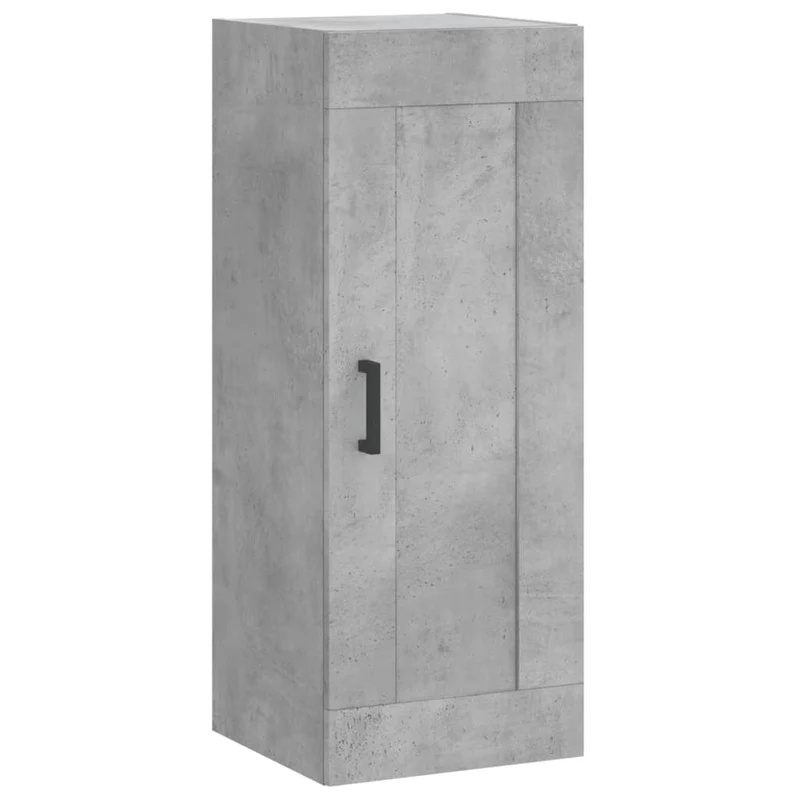 Buffet bahut commode armoire meuble de rangement organisateur cuisine salle de séjour salon haut 34,5 x 34 x 180 cm bois d'ingénierie gris 02_0034301