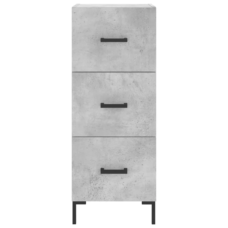 Buffet bahut commode armoire meuble de rangement organisateur cuisine salle de séjour salon haut 34,5 x 34 x 180 cm bois d'ingénierie gris 02_0034395