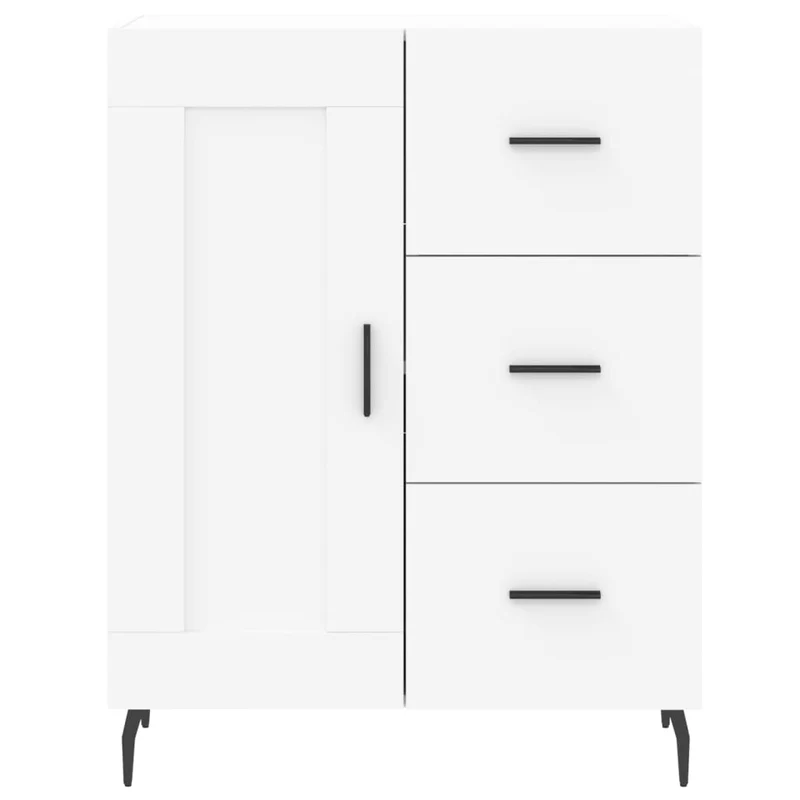 Buffet bahut commode armoire meuble de rangement organisateur cuisine salle de séjour salon 69,5 x 34 x 90 cm bois d'ingénierie blanc 02_0030432