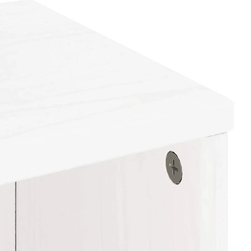 Lot de 5 armoires latérales modulaires pratiques rangement 40 x 24 x 79 cm en bois massif blanc 02_0055965