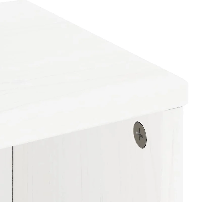 Lot de 5 armoires latérales modulaires blanc 40 x 24 x 79 cm avec grand espace de rangement style rustique en pin massif blanc 02_0055969