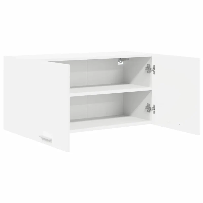 Armoire suspendue moderne design épuré 80 x 31 x 40 cm espace de rangement grande capacité en bois d'ingénierie blanc 02_0053225