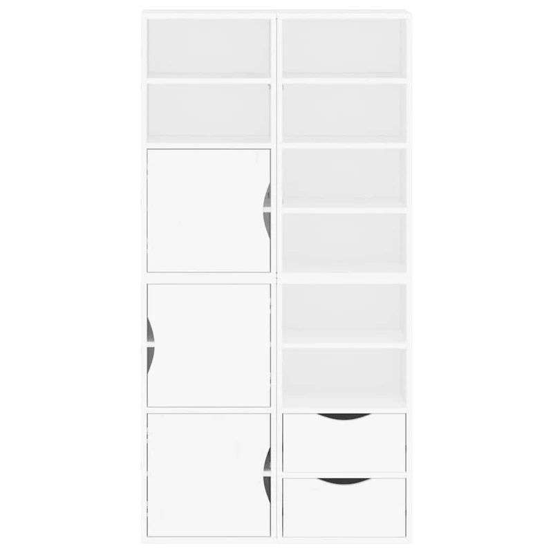Lot de 4 armoires latérales modulaires rangement pratique 40 x 24 x 79 cm en bois massif pin blanc 02_0055961