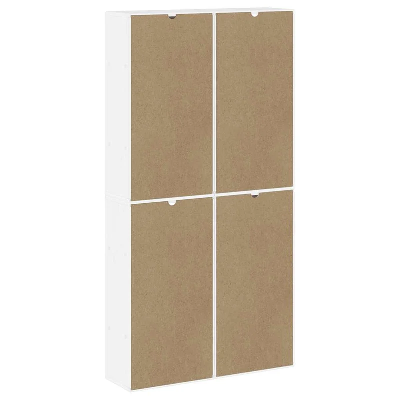 Lot de 4 armoires latérales modulaires rangement pratique 40 x 24 x 79 cm en bois massif pin blanc 02_0055961