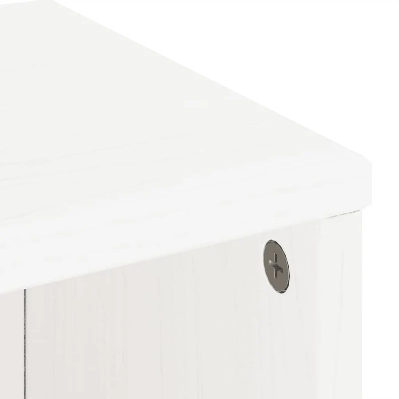 Lot de 4 armoires latérales modulaires rangement pratique 40 x 24 x 79 cm en bois massif pin blanc 02_0055961