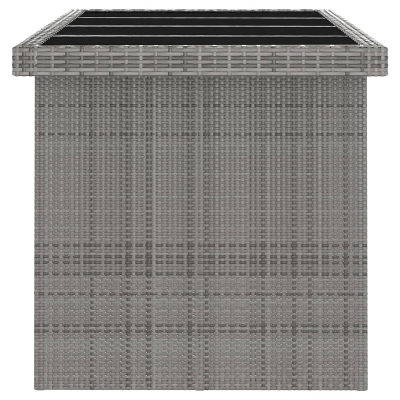 Mobilier à dîner jardin 7 pièces avec coussins résine tressée gris 02_0014931