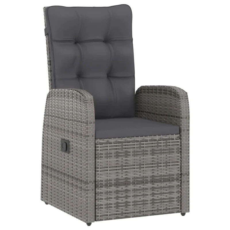 Mobilier à dîner jardin 7 pièces avec coussins résine tressée gris 02_0014931