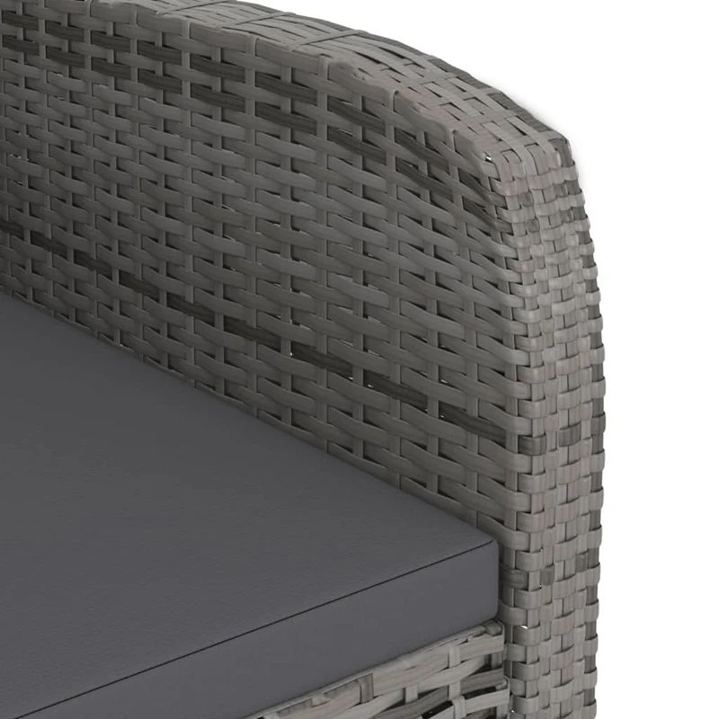 Mobilier à dîner jardin 9 pièces avec coussins résine tressée gris 02_0014935
