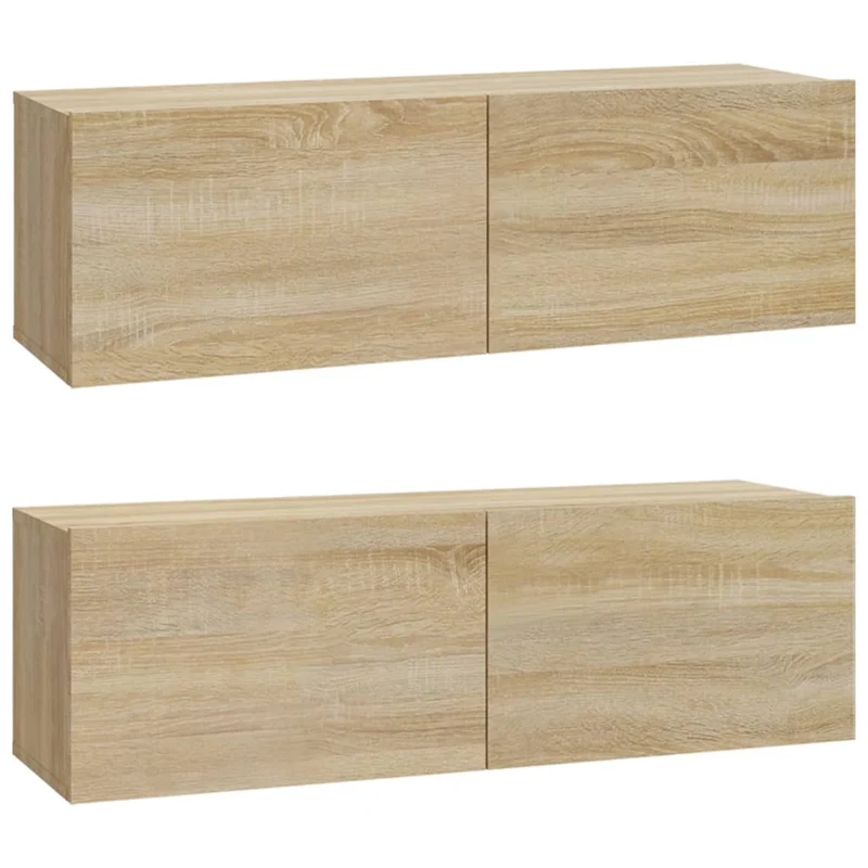 Ensemble de meubles armoire buffet TV télévision salon chambre séjour 5 pièces chêne sonoma bois d'ingénierie brun 02_0024968