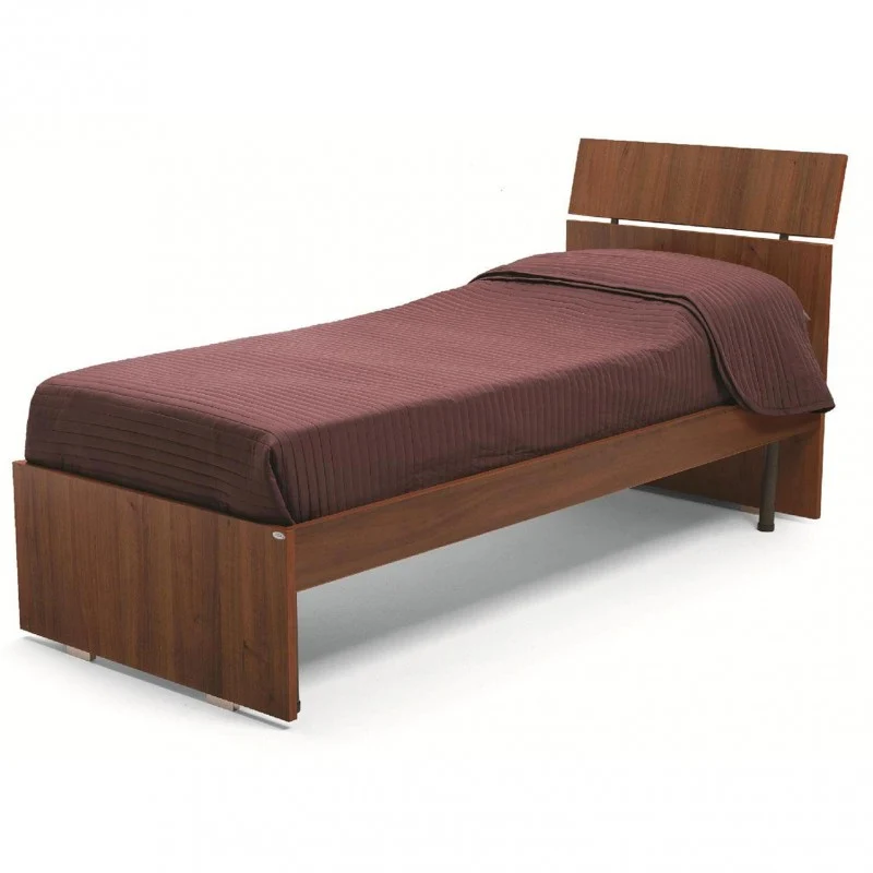 Letto singolo in legno colore noce antico 85x200 cm