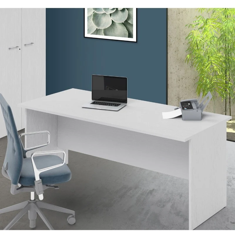 Scrivania da ufficio colore bianco frassinato 180x80 cm - Leski