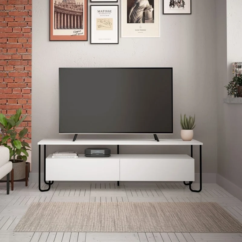 Mobile porta Tv 150x45h cm con due ante colore bianco - Cornea