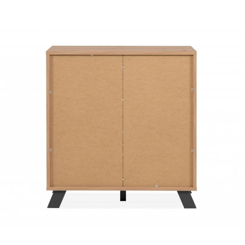 Madia con 2 ante e ripiani colore rovere e antracite 80x85H cm - Medan01D