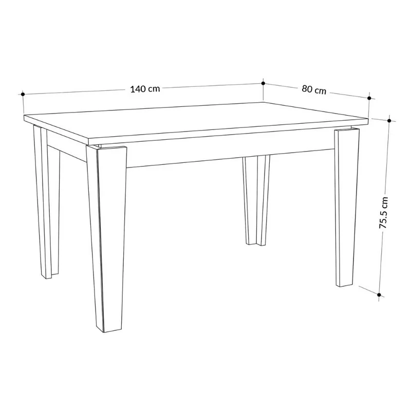 Tavolo allungabile 140x80 cm colore antracite - Tolmen