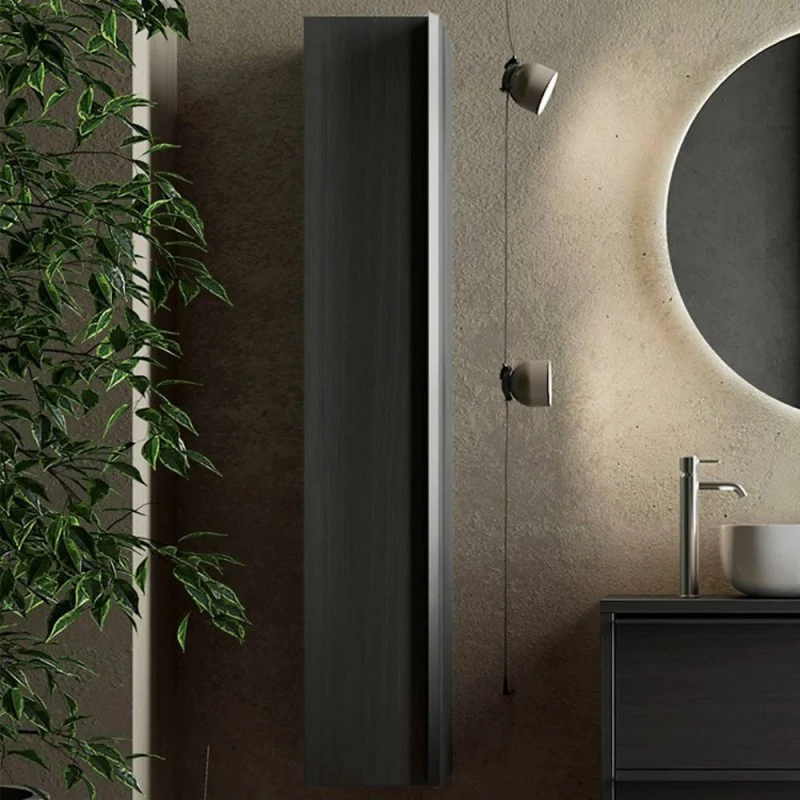 Colonna bagno sospesa colore nero frassinato 26x138H cm - Adam