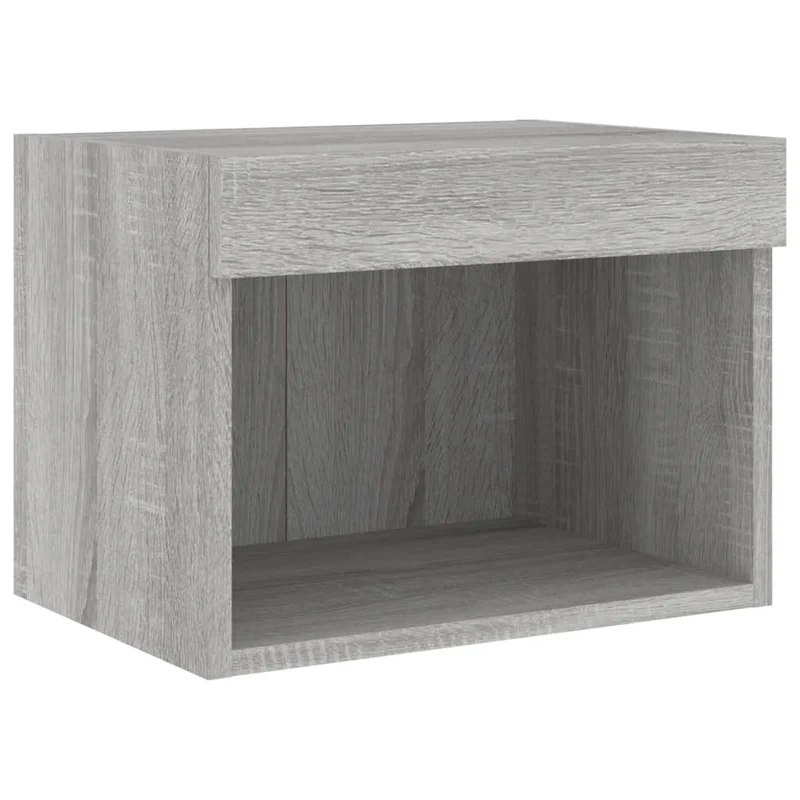 Meubles TV multimédia étagère télévision buffet téléviseur salle à manger salon chambre avec LED 5 pièces sonoma bois d'ingénierie gris 02_0029423