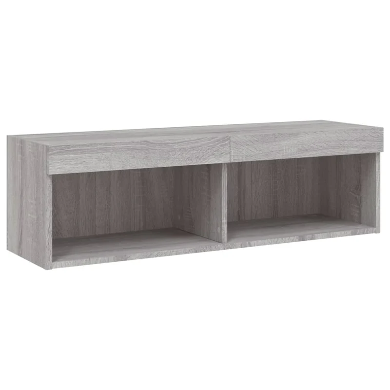 Meubles TV multimédia étagère télévision buffet téléviseur salle à manger salon chambre avec LED 5 pièces sonoma bois d'ingénierie gris 02_0029423