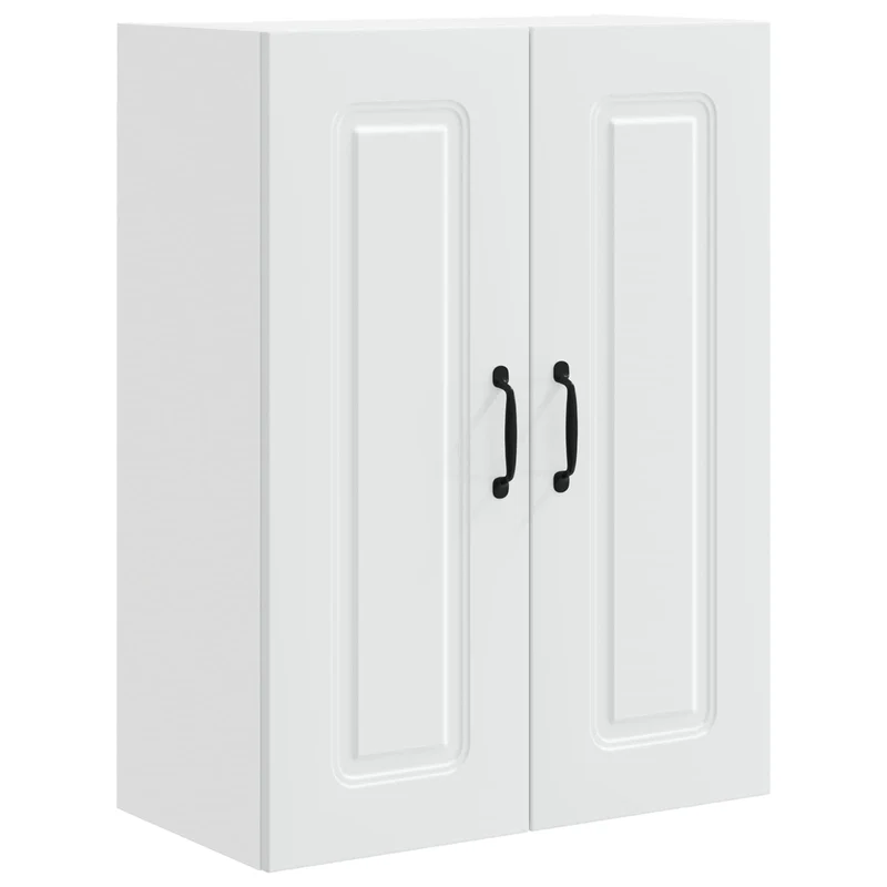 Armoire de cuisine rectangulaire avec grand espace de rangement 60 x 31 x 80 cm en bois d'ingénierie blanc 02_0053723