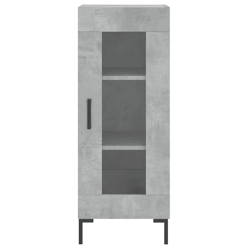 Buffet bahut commode armoire meuble de rangement organisateur cuisine salle de séjour salon haut 34,5 x 34 x 180 cm bois d'ingénierie gris 02_0034394