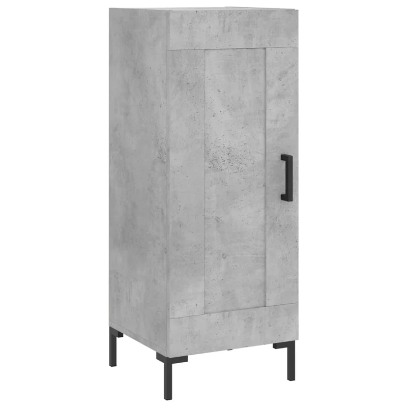 Buffet bahut commode armoire meuble de rangement organisateur cuisine salle de séjour salon haut 34,5 x 34 x 180 cm bois d'ingénierie gris 02_0034346