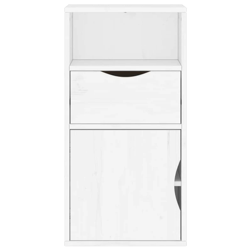 Armoire latérale en bois massif pin avec grand espace de rangement style rustique 40 x 24 x 79 cm en bois blanc 02_0058047