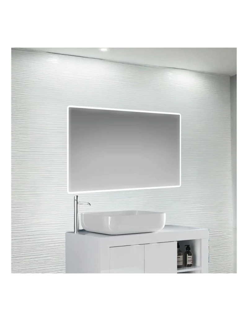 Specchio bagno con cornice LED retroilluminata 120x70 cm - Victoria