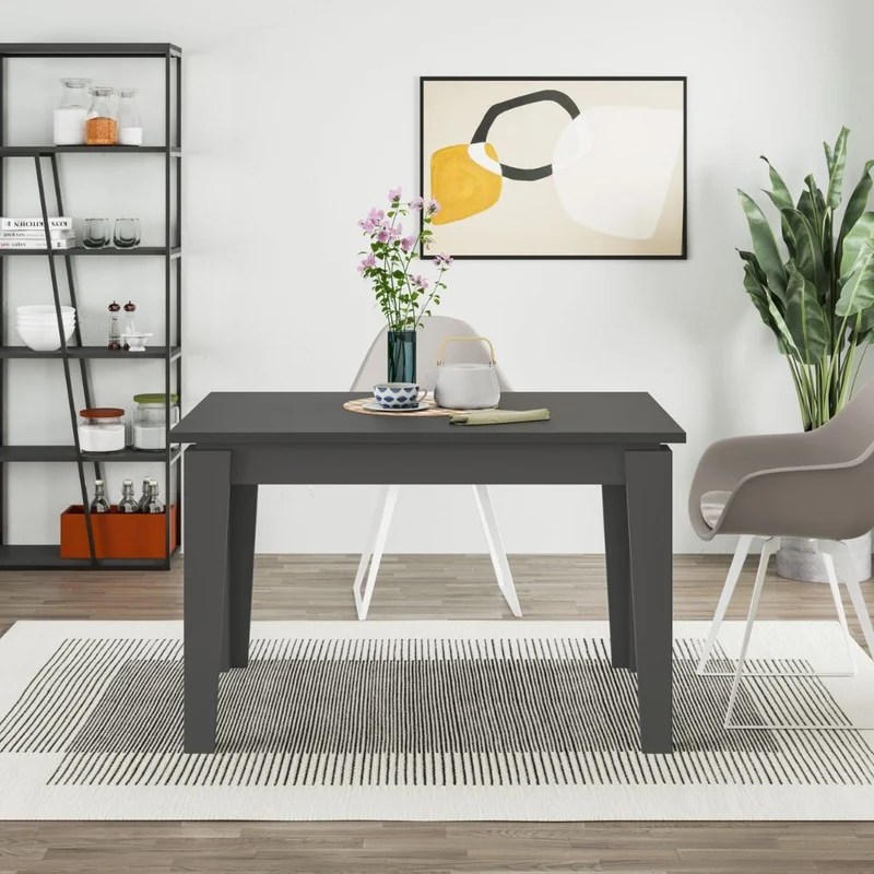 Tavolo allungabile 120x80 cm colore antracite - Megaron