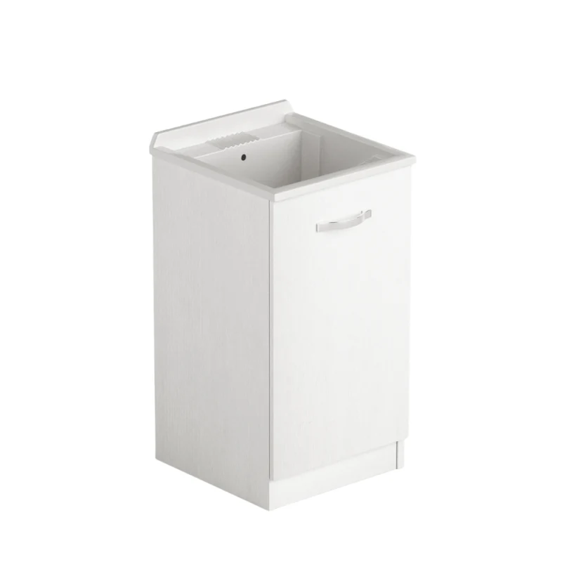 Lavatoio con anta in legno colore bianco frassinato 47x50x86H cm