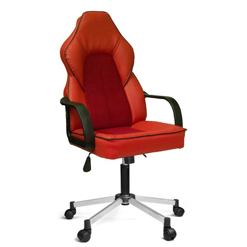 Poltrona ufficio gaming con base cromata e color aragosta - Lidya