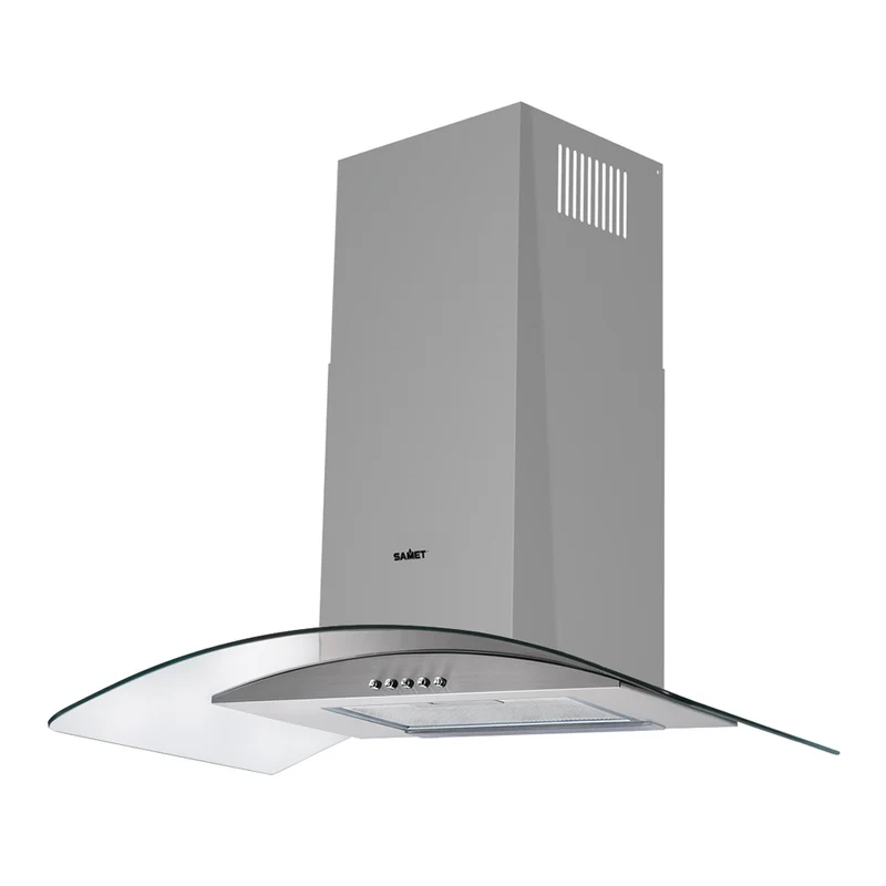 Cappa da parete 90 cm in acciaio inox con cupolino in vetro - Samet WETH 90