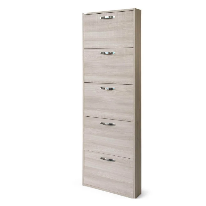 Scarpiera salvaspazio con 5 ante colore olmo 65x15x180H cm - Serena