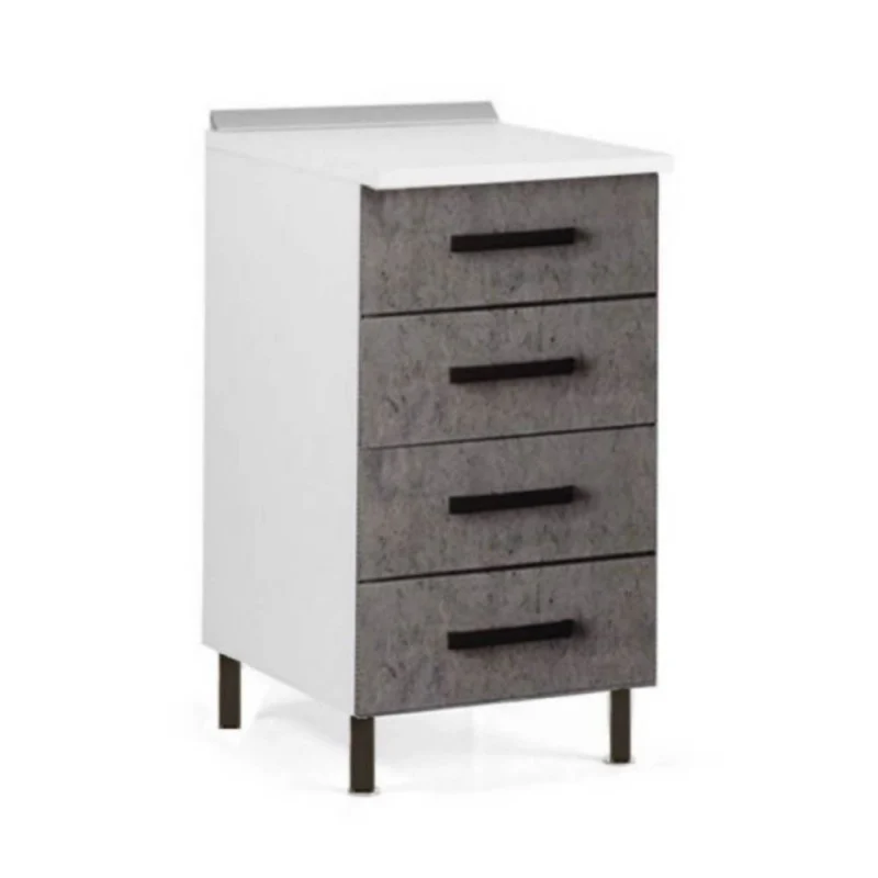 Cassettiera con 4 cassetti colore cemento 40x50x85H cm