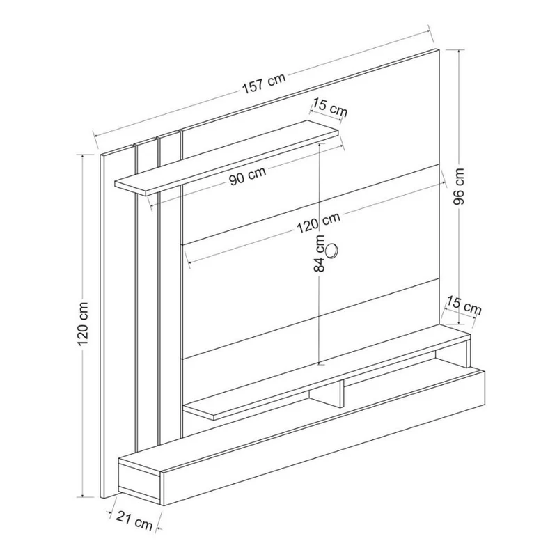 Parete attrezzata porta tv colore noce e antracite 157cm - Lawrance