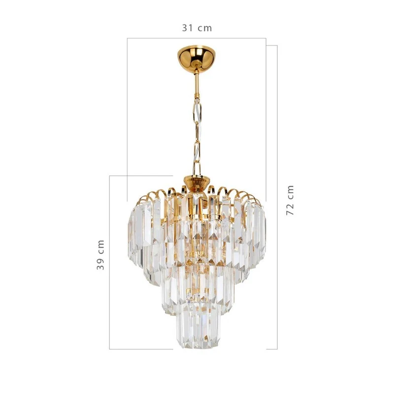 Lampada da soffitto a 3 luci Miranda MDL3831 vetro e oro