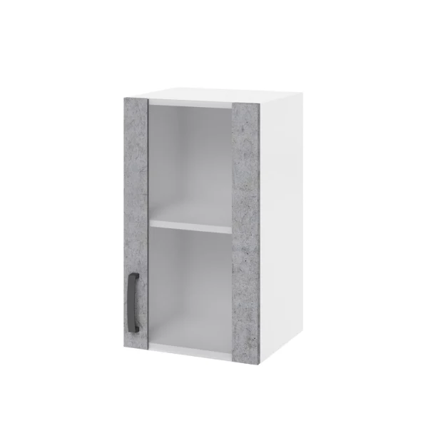 Pensile vetrina da cucina con anta colore cemento 40x72H cm