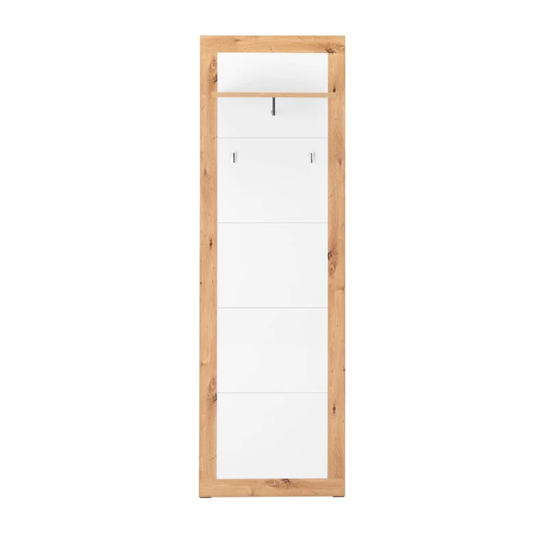 Pannello appendiabiti 60x190h cm da ingresso colore rovere e bianco - Wien 43