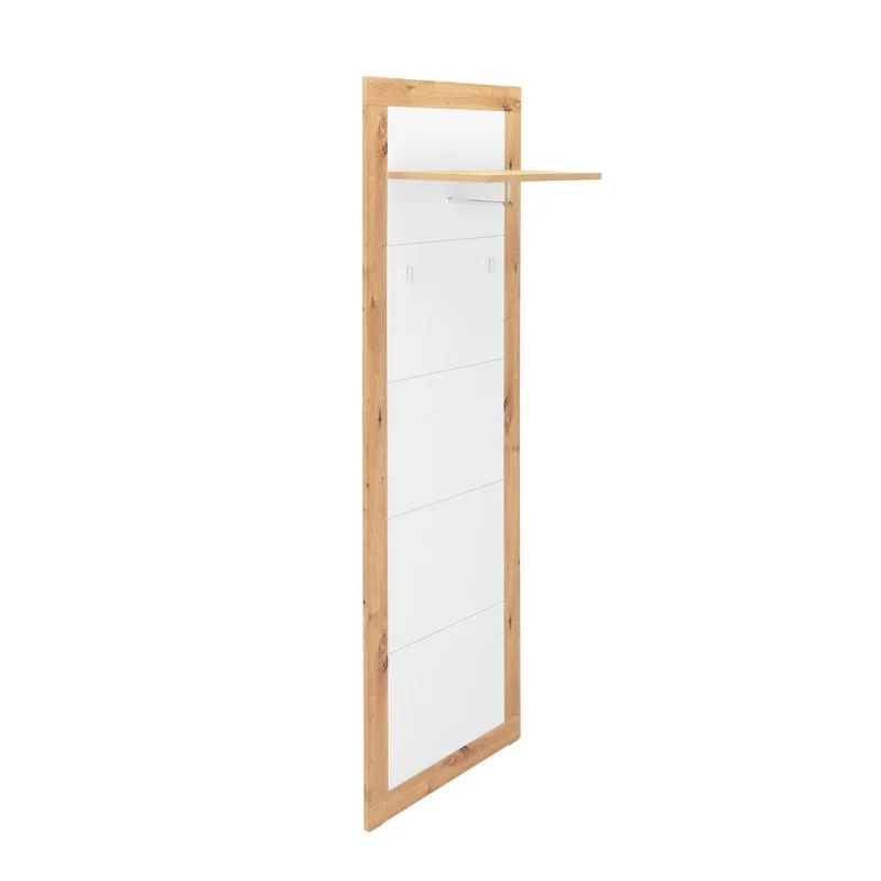 Pannello appendiabiti 60x190h cm da ingresso colore rovere e bianco - Wien 43