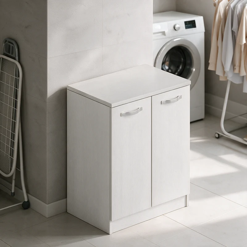 Mobile bagno con due ante colore bianco frassinato 71x50x85,5H cm