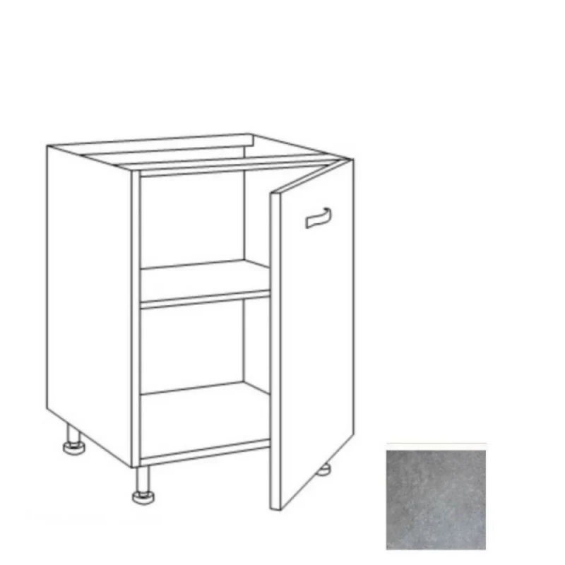 Base cucina con anta colore cemento 60x50x85H cm