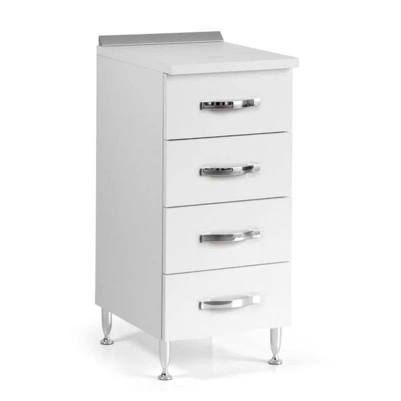 Cassettiera con 4 cassetti colore bianco frassinato 40x85H cm