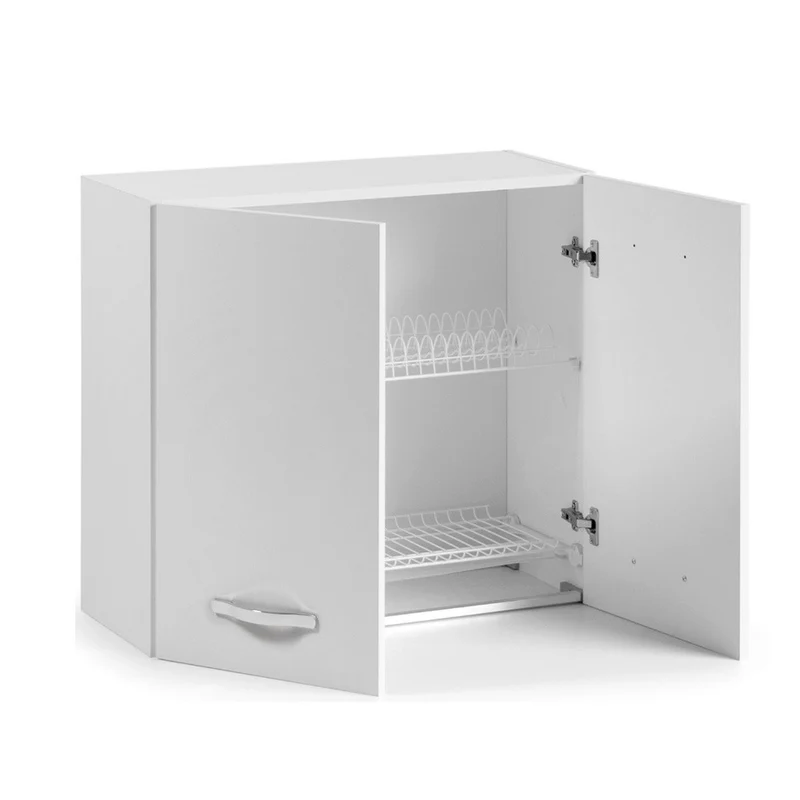 Mobile scolapiatti con 2 ante colore bianco frassinato 80x72H cm