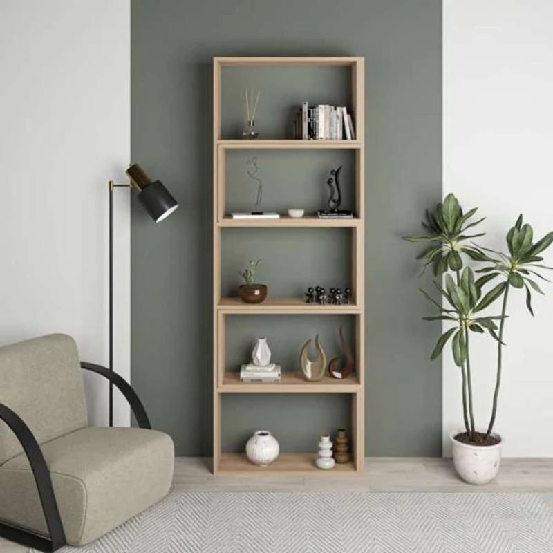 Libreria estensibile angolare 72x200h cm colore rovere - Wish