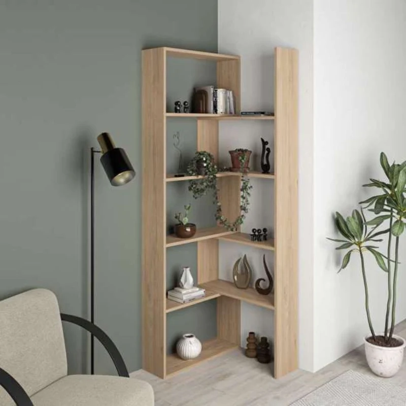 Libreria estensibile angolare 72x200h cm colore rovere - Wish