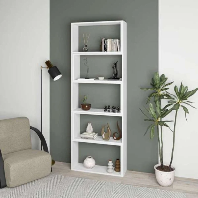 Libreria estensibile angolare 72x200h cm colore bianco - Wish