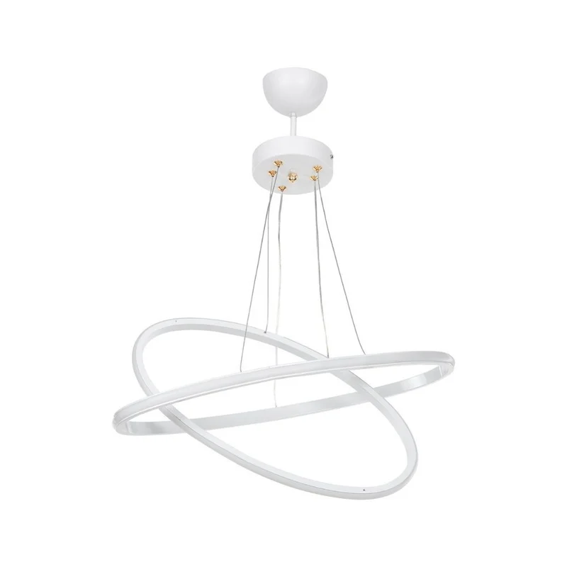 Lampada a sospensione 60cm con due anelli bianchi Led - Muso MDL4438