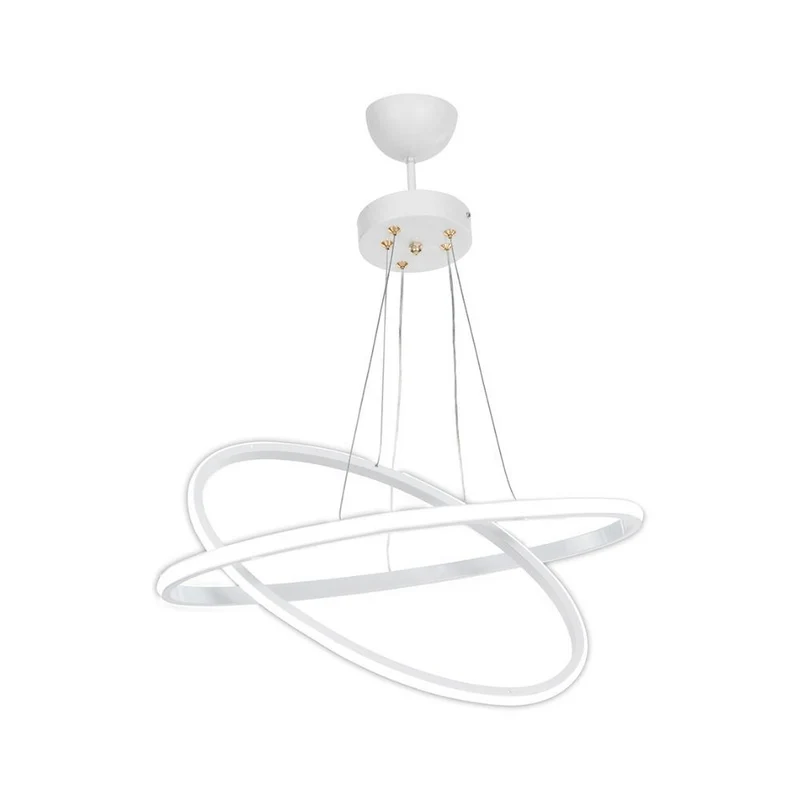 Lampada a sospensione 60cm con due anelli bianchi Led - Muso MDL4438
