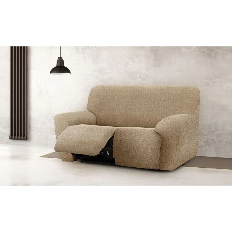 Copridivano 150-200 cm per recliner due posti colore beige - Jaz