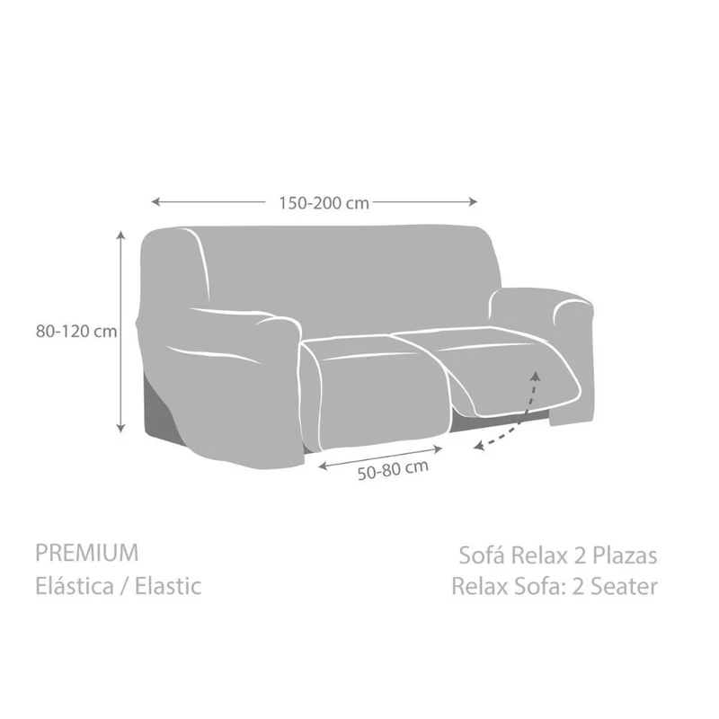 Copridivano 150-200 cm per recliner due posti colore beige - Jaz