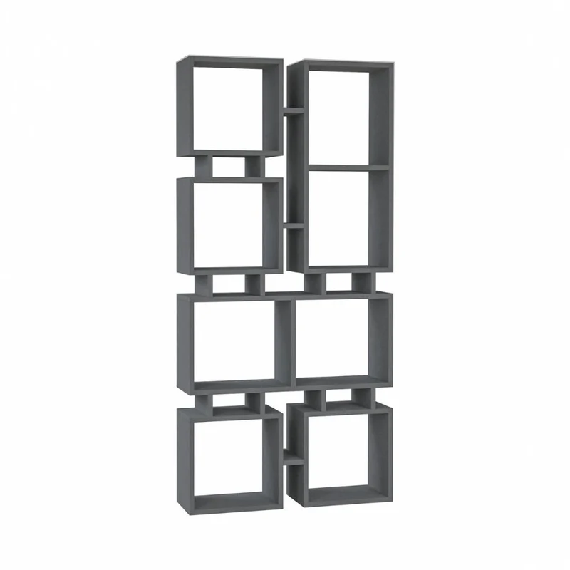 Libreria 79x166,5H cm bifacciale in legno colore antracite - Rail